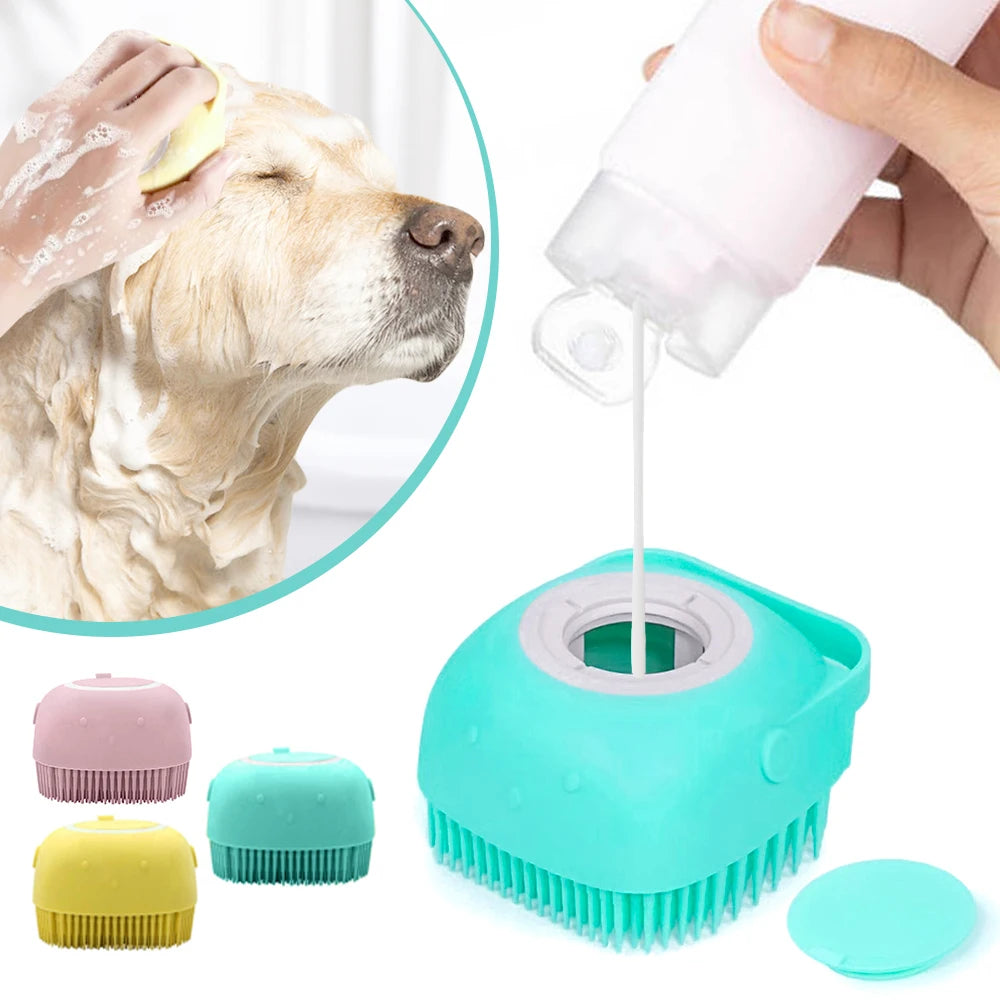 Bathroom Pet Cat and Dog Silicone Soft Massage Bath Brush Pet Cleaning Brushes Dog Bath Brushes Puppy Bathing Accessories