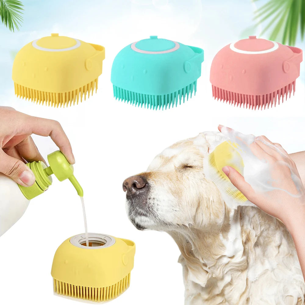 Bathroom Pet Cat and Dog Silicone Soft Massage Bath Brush Pet Cleaning Brushes Dog Bath Brushes Puppy Bathing Accessories