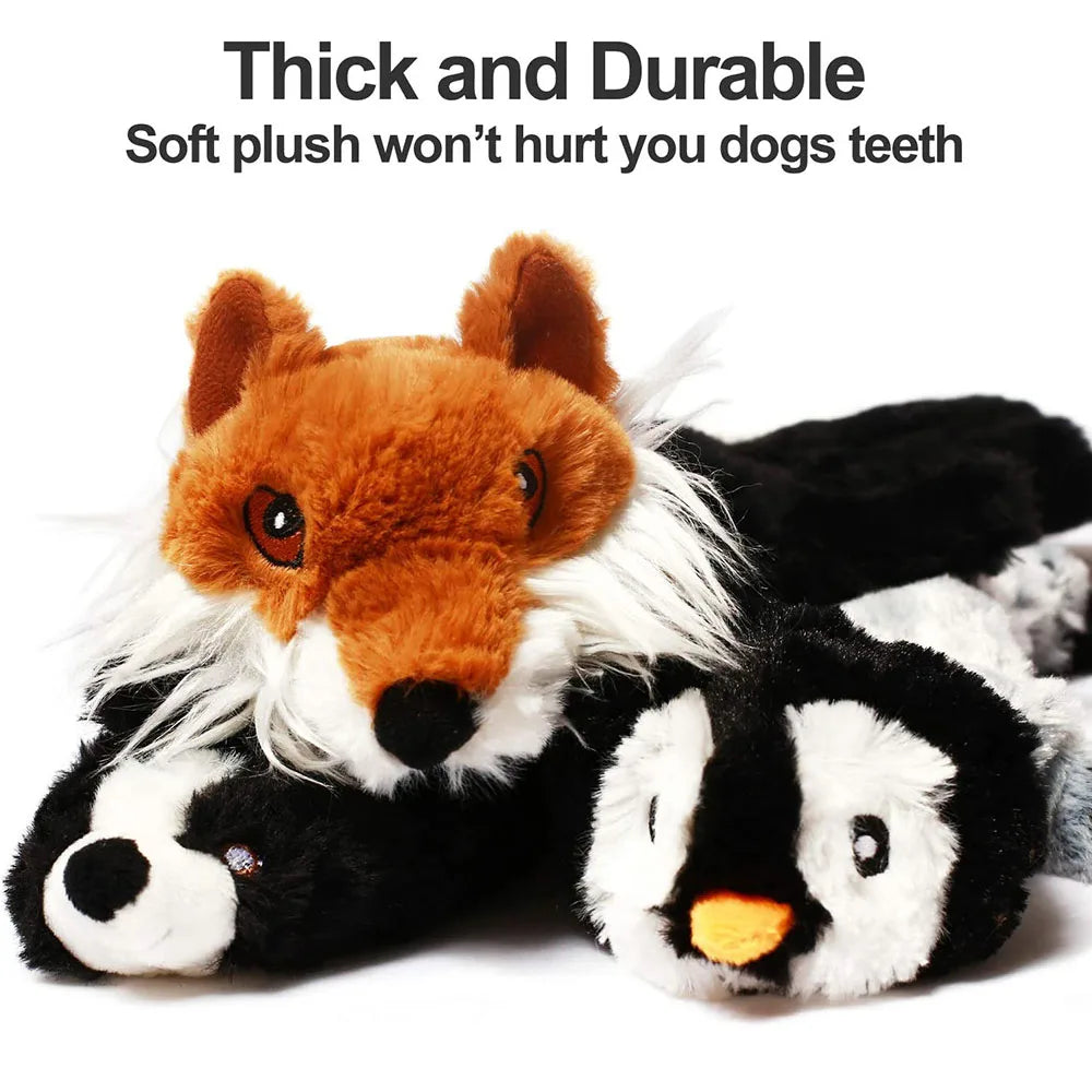 Funny Simulated Animal No Stuffing Dog Toy with Squeakers Durableplush Dog Chew Toy Crinkle Pet Squeak Toy Pet Supplies